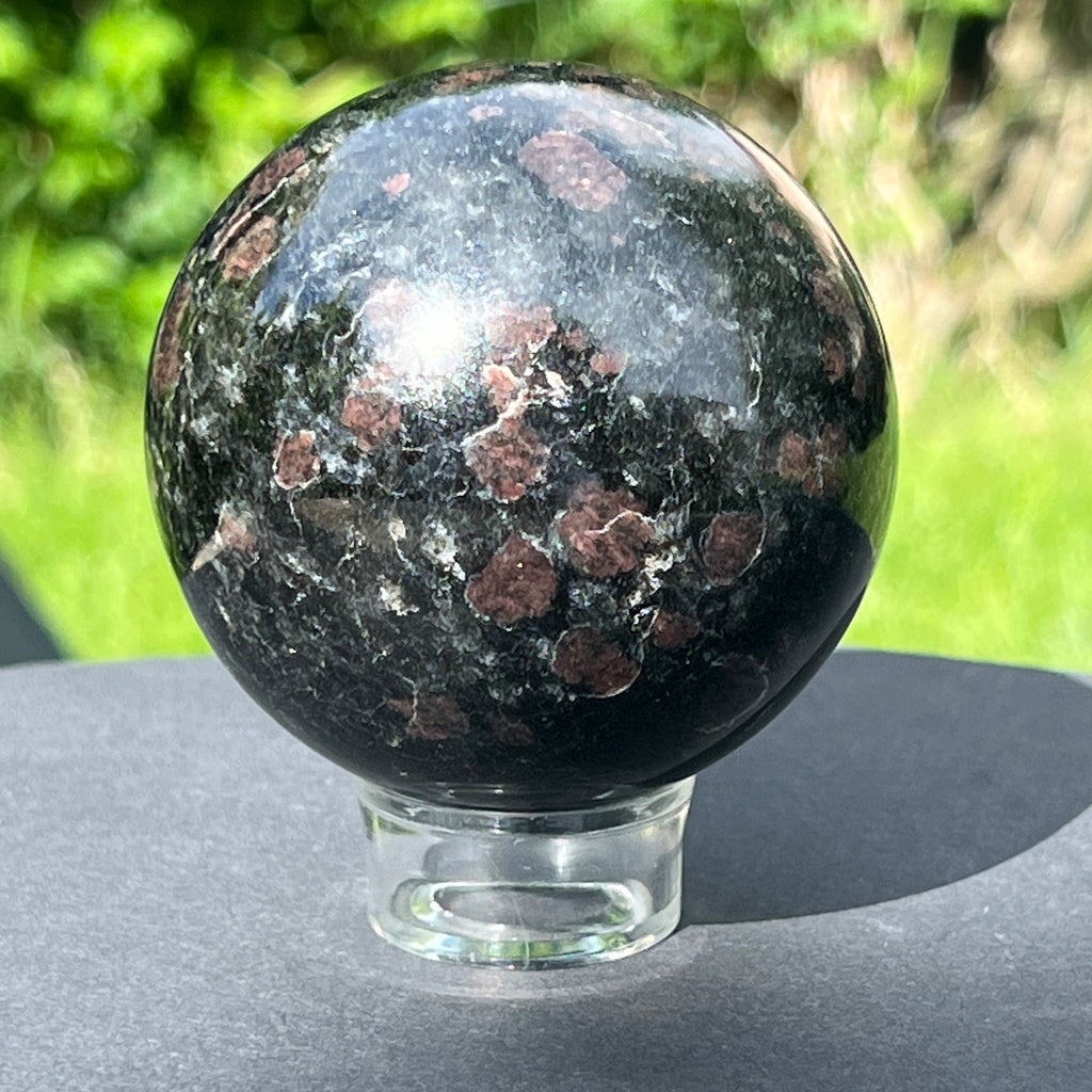 Sfera turmalina neagra cu granat model 3, pietre semipretioase - druzy.ro 1 