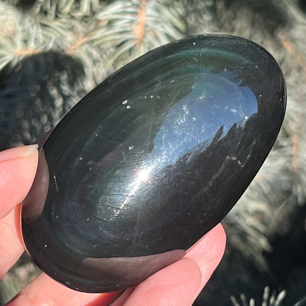 Obsidian curcubeu palmstone L model 9, pietre semipretioase - druzy.ro 11 