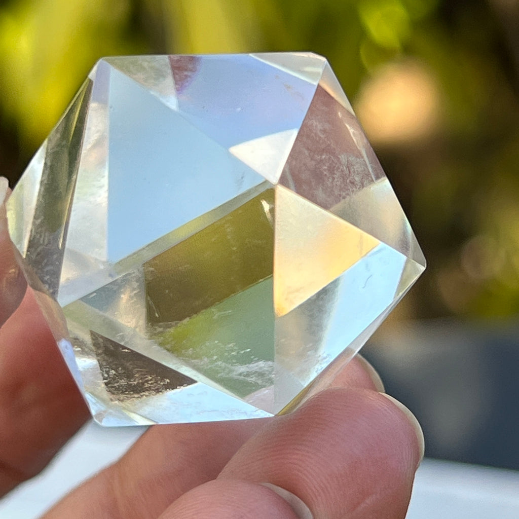 Icosaedru cuart incolor / cristal de stanca m8, pietre semipretioase - druzy.ro 1 