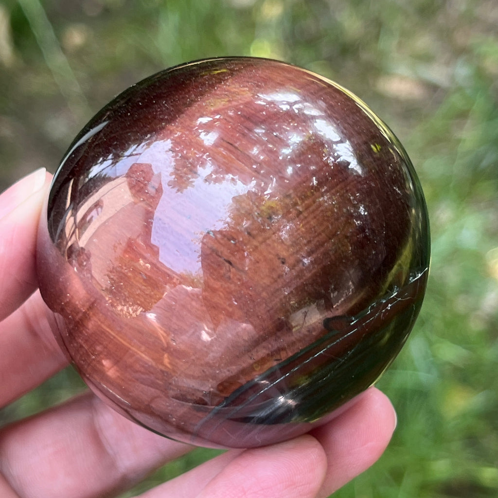 Sfera ochi de tigru rosu model 2, pietre semipretioase - druzy.ro 1 