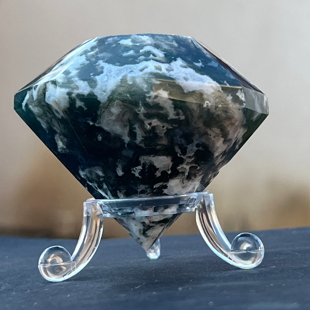 Agat muschi / moss diamant model 6, druzy.ro, cristale 3