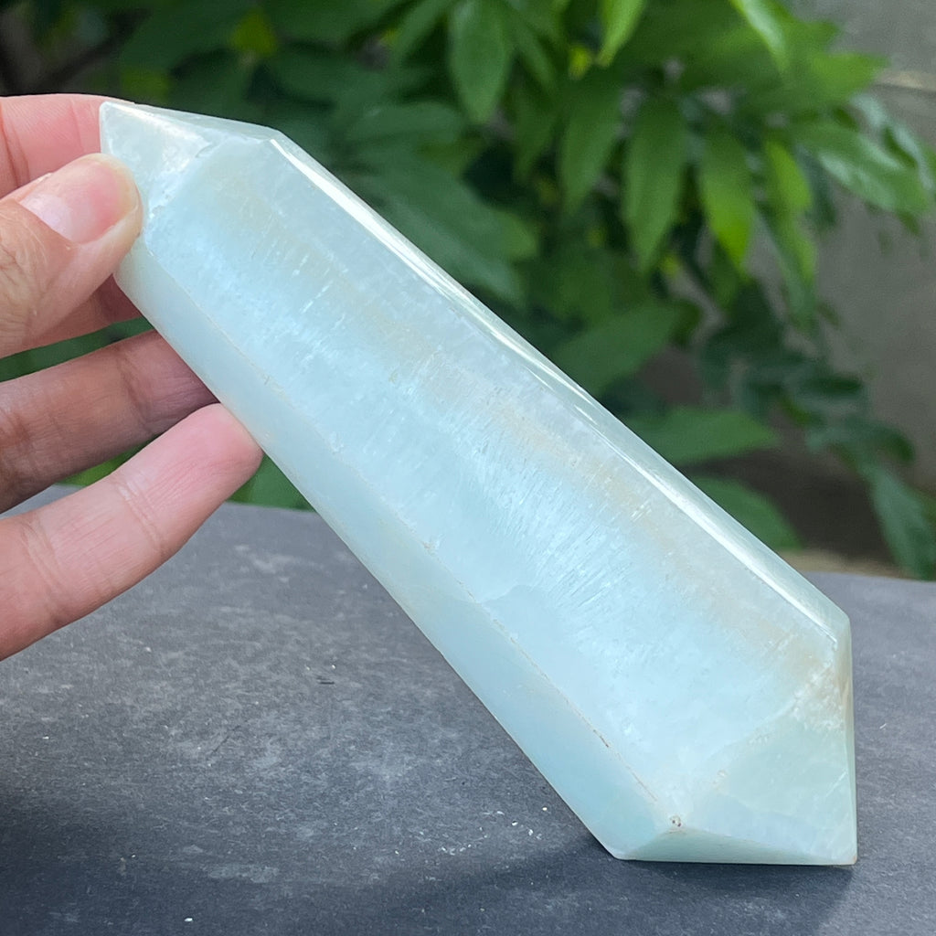 Dublu varf aragonit albastru | Model 1, pietre semipretioase - druzy.ro 1 