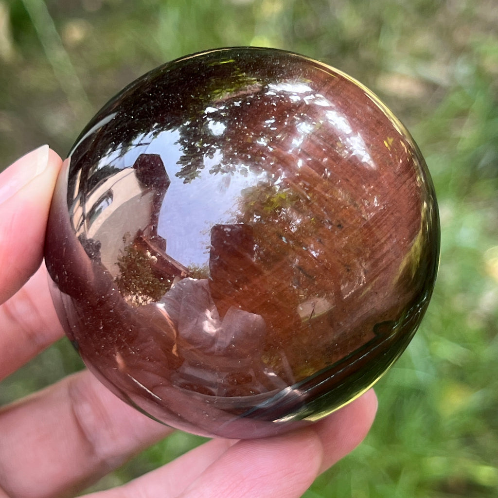 Sfera ochi de tigru rosu model 2, pietre semipretioase - druzy.ro 3 
