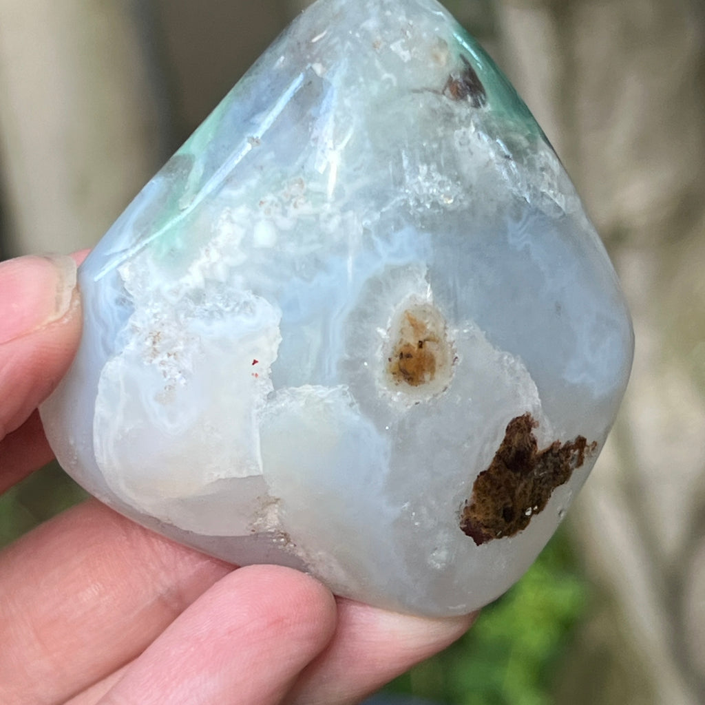 Palmstone calcedonie cu crom albastru-verzuie din Zimbabwe | Model 4, pietre semipretioase - druzy.ro 3 
