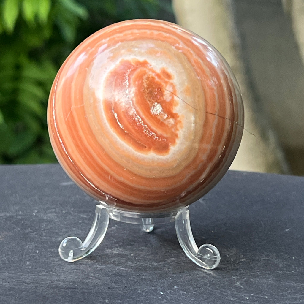 Sferă de onix portocaliu dungat  | Model 1, pietre semipretioase - druzy.ro 1 