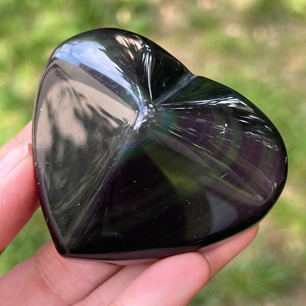 Obsidian curcubeu inima model 4, pietre semipretioase - druzy.ro 3 