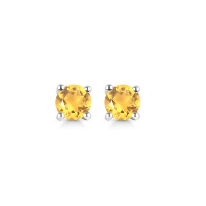 Cercei stud citrin 5mm din argint, pietre semipretioase - druzy.ro 2 