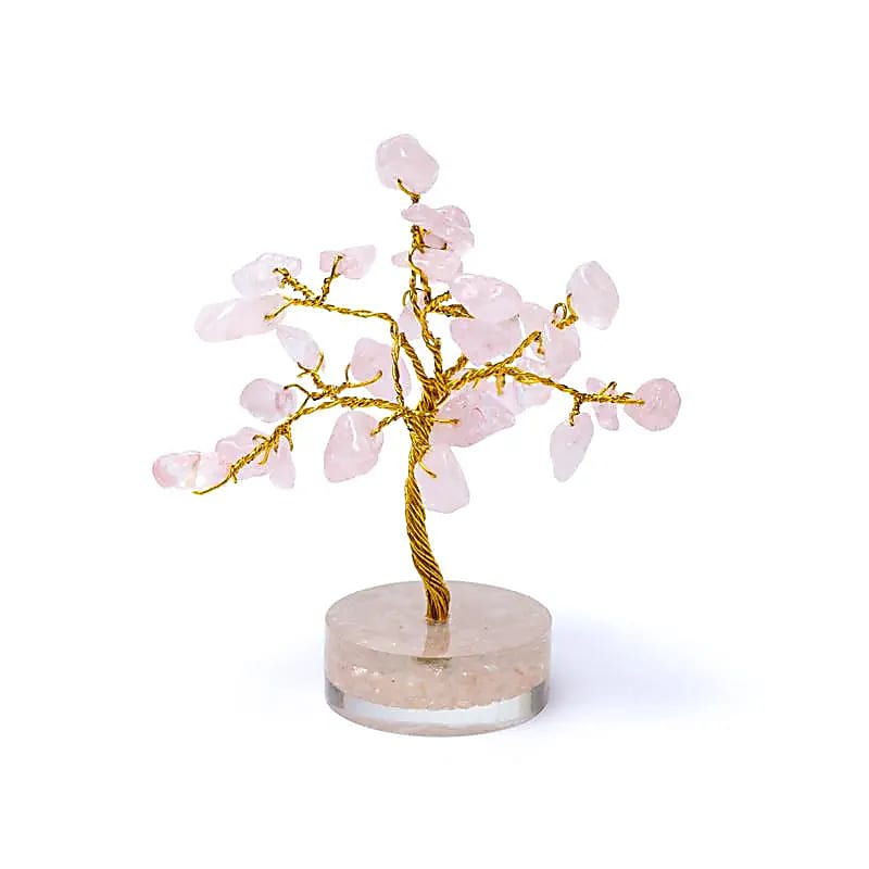 Copac Feng Shui din cuarț roz – Tree of Life, 8 cm, pietre semipretioase - druzy.ro 1 