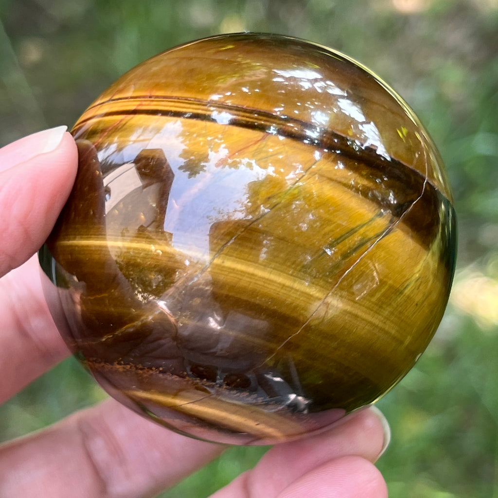 Ochi de tigru sfera model 3, pietre semipretioase - druzy.ro 12 