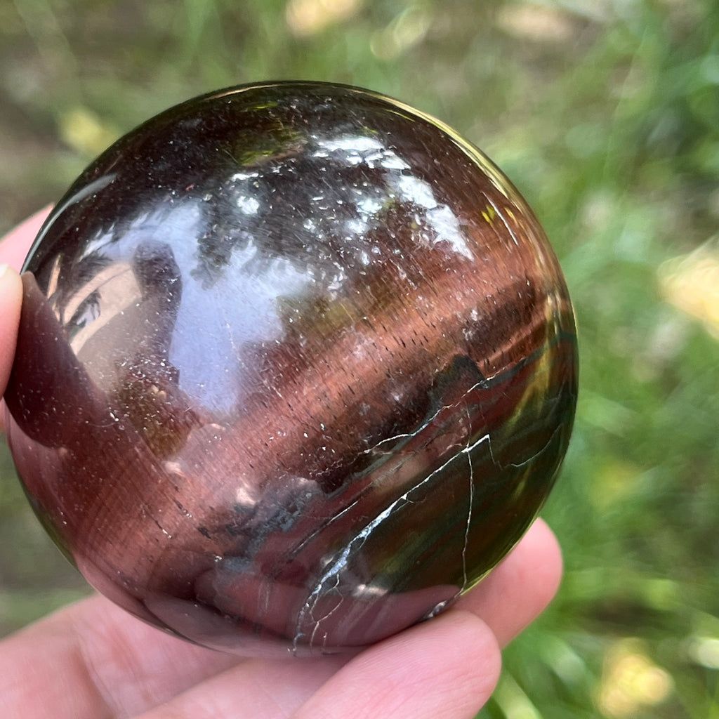 Sfera ochi de tigru rosu model 2, pietre semipretioase - druzy.ro 16 