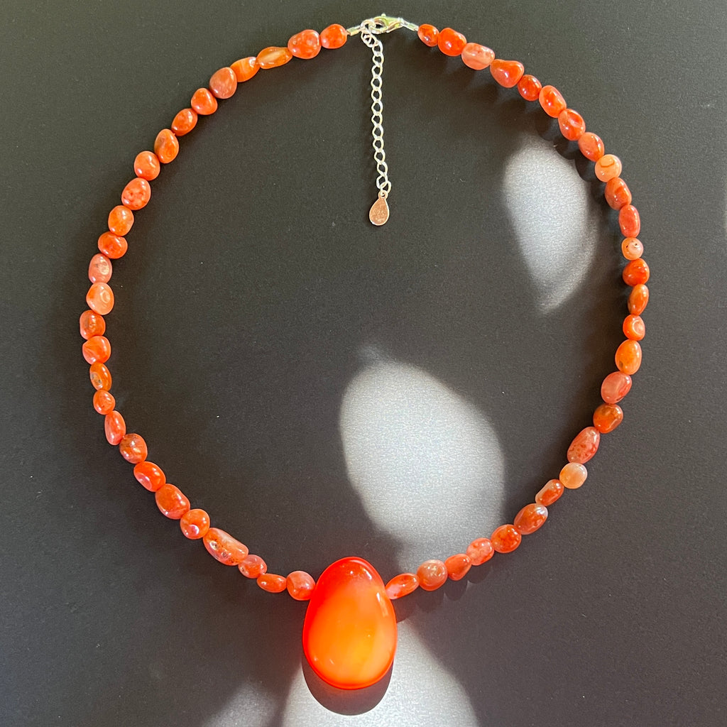 Colier carneol Ignite#57, pietre semipretioase - druzy.ro 1 
