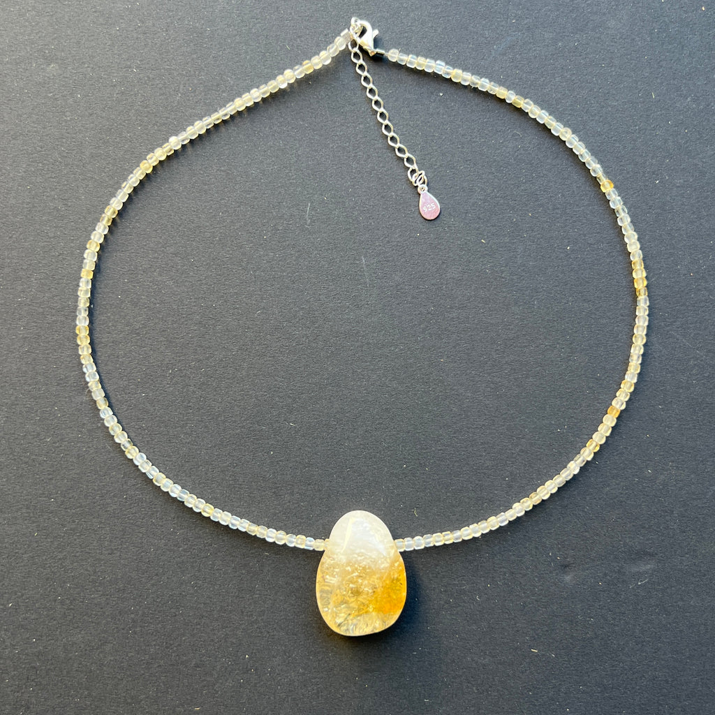 Colier citrin Lumen #102, pietre semipretioase - druzy.ro 2 