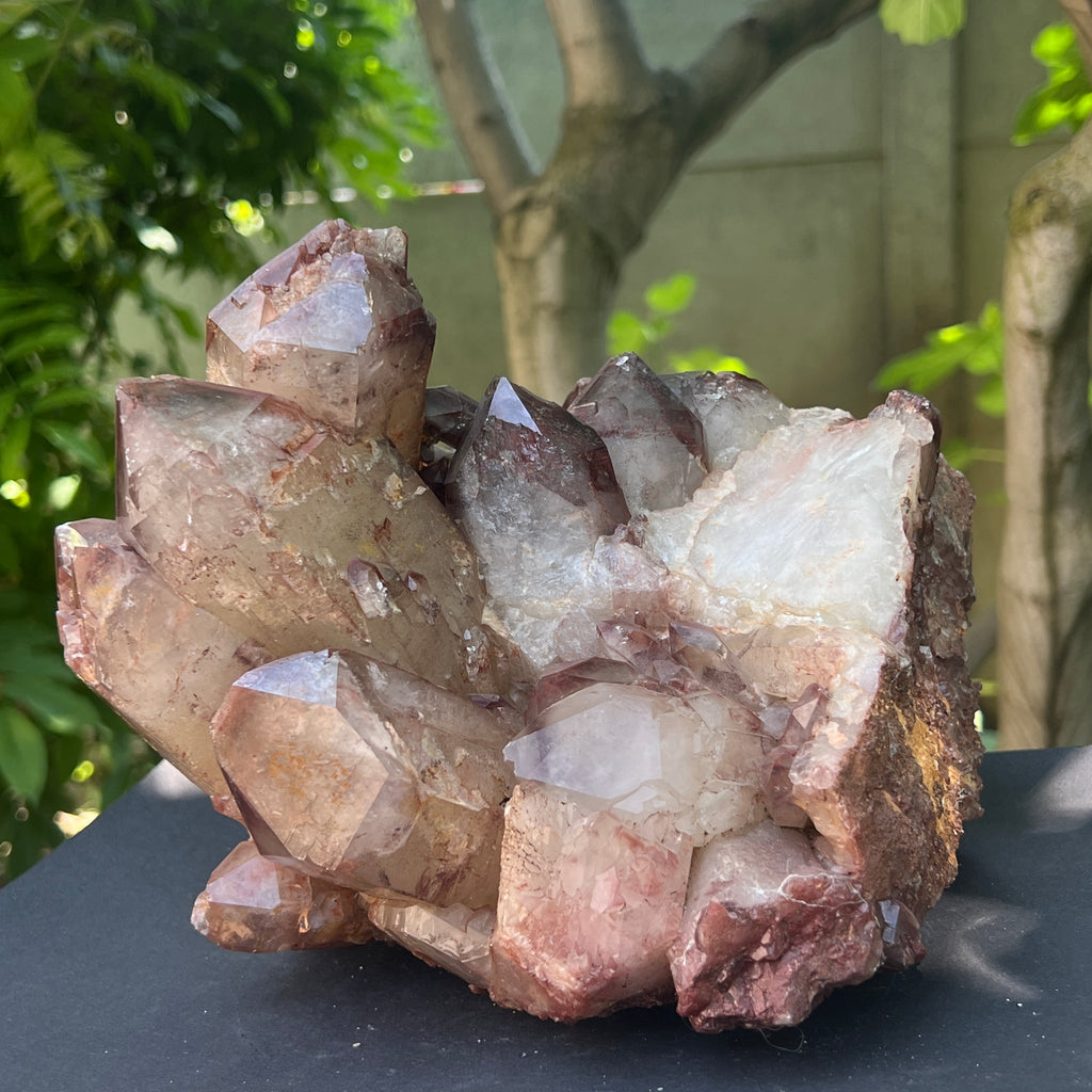 Cluster cuart rosu hematoid | Model XL1, pietre semipretioase - druzy.ro 2 