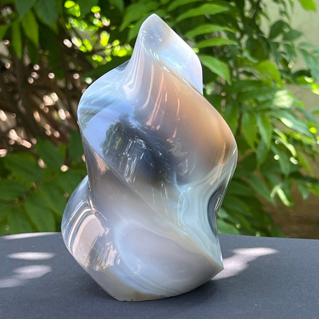 Sculptura forma flacara din agat m5, pietre semipretioase - druzy.ro 5 