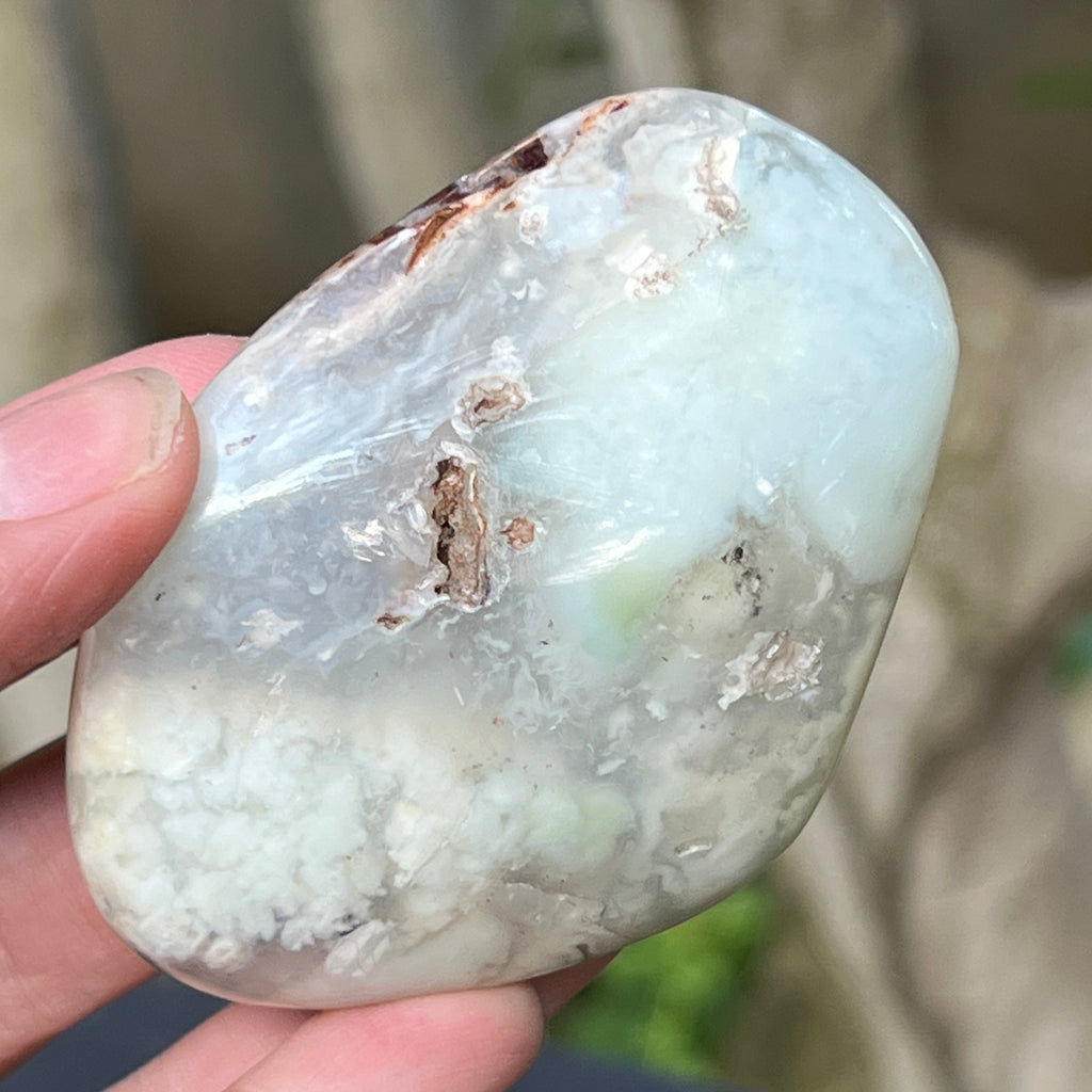 Palmstone calcedonie cu crom albastru-verzuie din Zimbabwe | Model 7, pietre semipretioase - druzy.ro 1 