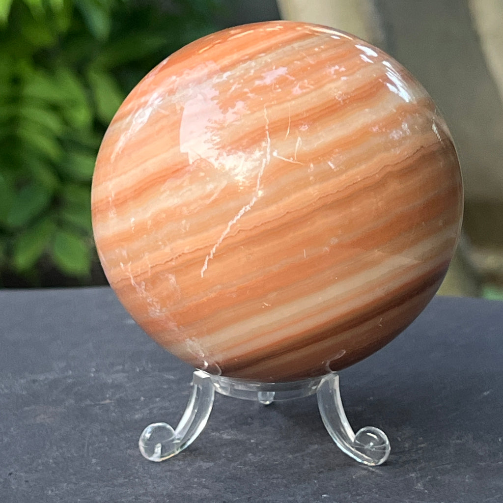 Sferă de onix portocaliu dungat  | Model 5, pietre semipretioase - druzy.ro 8 