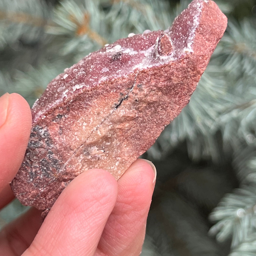 Dolomit roz Salrose insertii malachit piatra bruta m25, druzy.ro, cristale 9