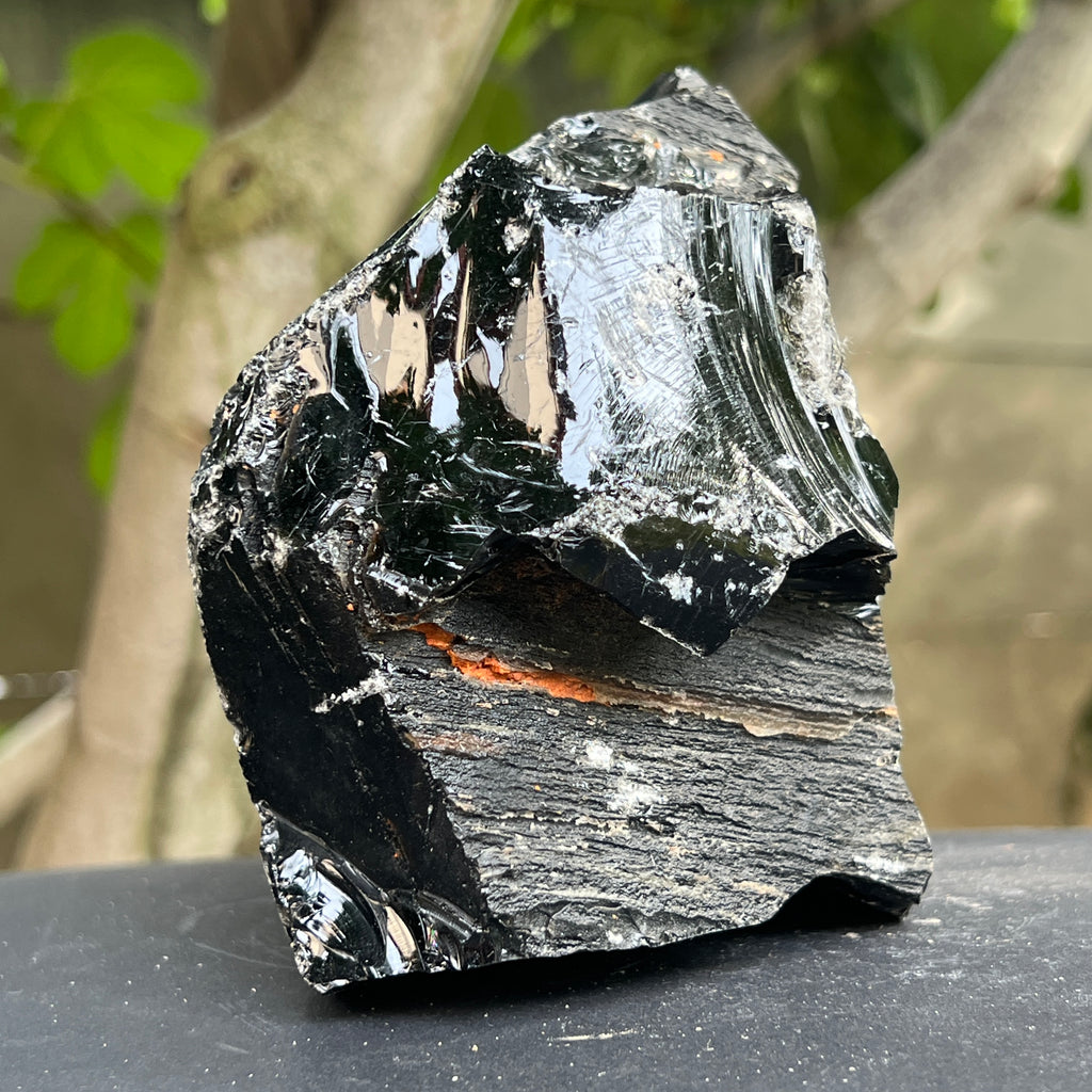 Obsidian negru din Mexic piatra bruta XL model 2, pietre semipretioase - druzy.ro 5 