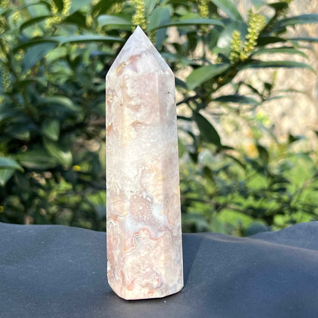 Obelisc agat coral floare model 2, pietre semipretioase - druzy.ro 2 