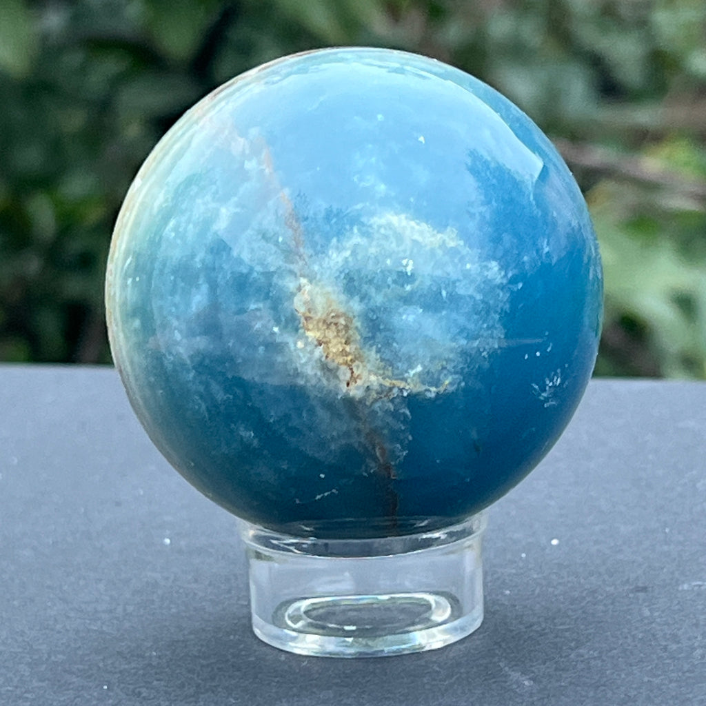 Sfera onix albastru model 7, pietre semipretioase - druzy.ro 7 