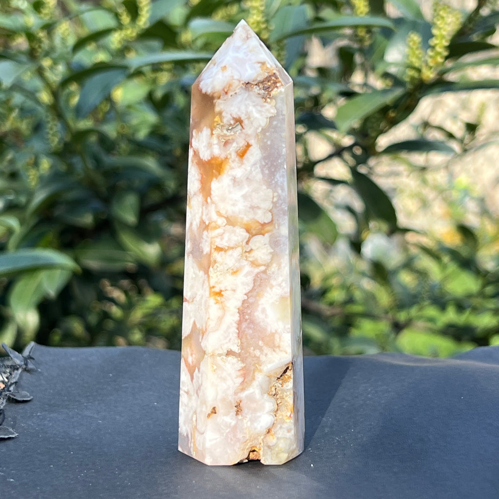 Obelisc agat coral floare model 3, pietre semipretioase - druzy.ro 4 