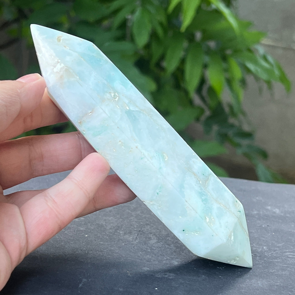 Dublu varf aragonit albastru | Model 3, pietre semipretioase - druzy.ro 2 