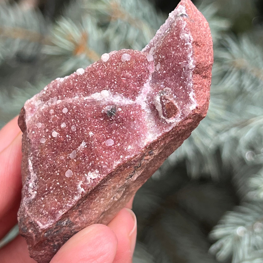 Dolomit roz Salrose insertii malachit piatra bruta m25, druzy.ro, cristale 2