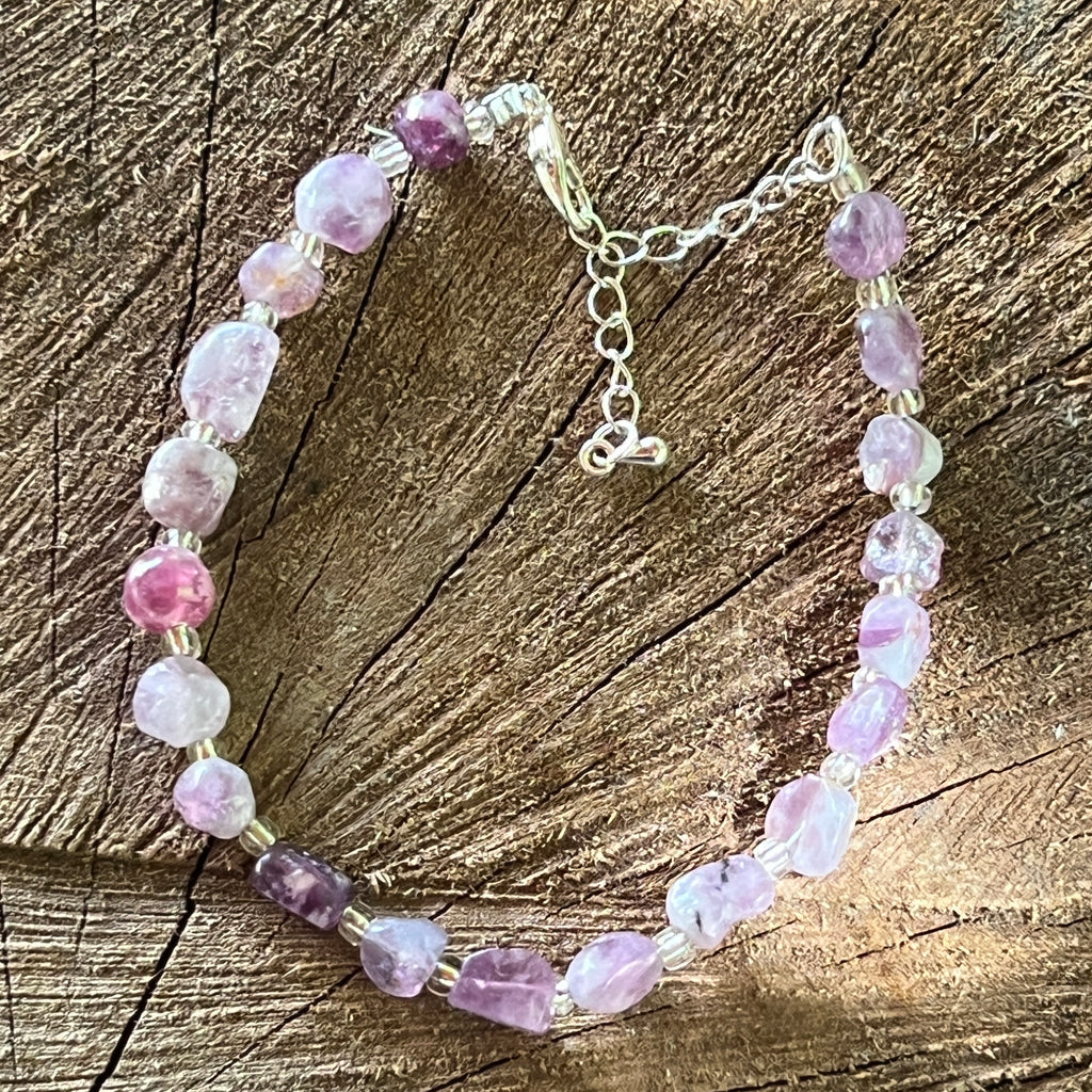 Bratara lepidolit Joy Tumble, pietre semipretioase - druzy.ro 2 