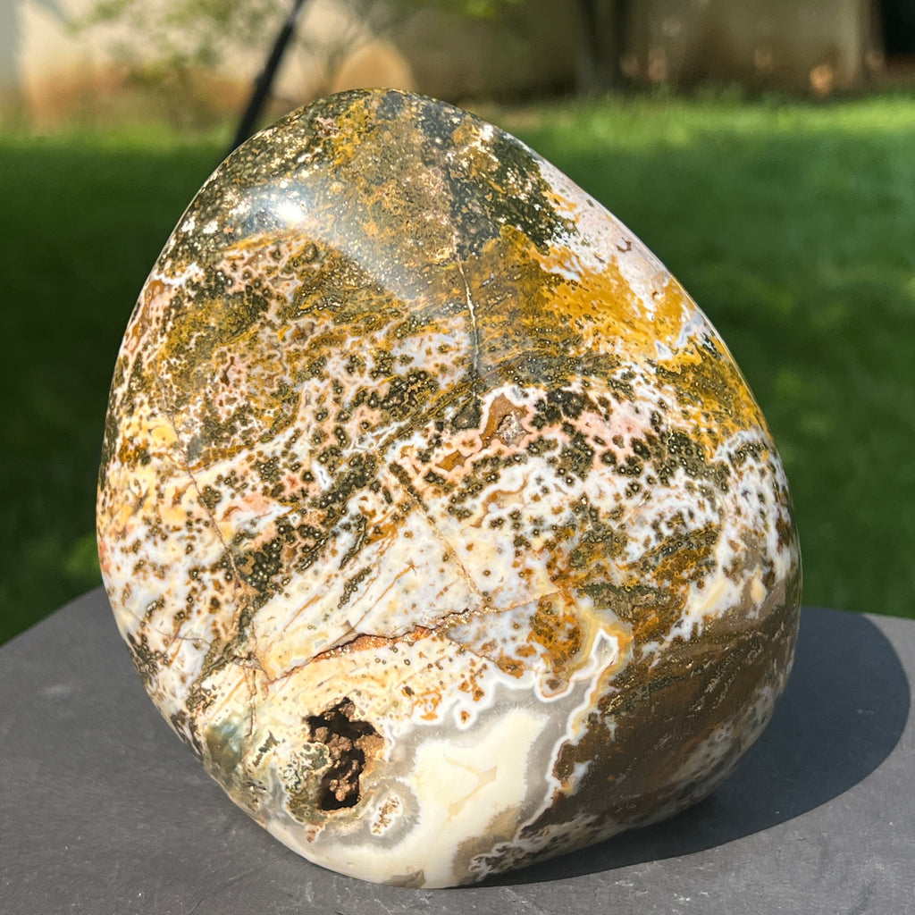 Sculptura jasp ocean forma libera | Model  XL1, pietre semipretioase - druzy.ro 3 
