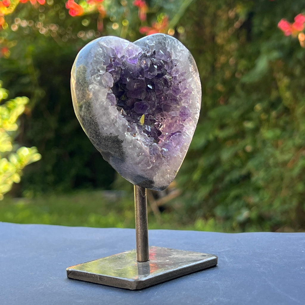 Inima ametist stand model 5, calitate +AAA, geoda ametist Urguay, pietre semipretioase - druzy.ro 2 