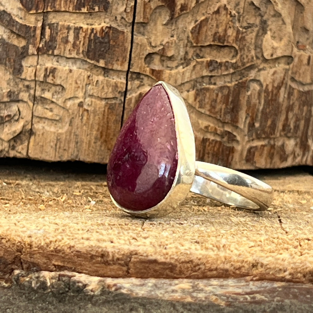 Inel ajustabil rubin din argint model 2, pietre semipretioase - druzy.ro 2 