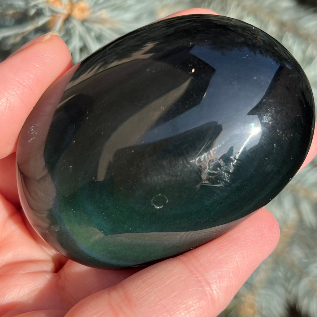 Obsidian curcubeu palmstone model 6, druzy.ro, cristale 2