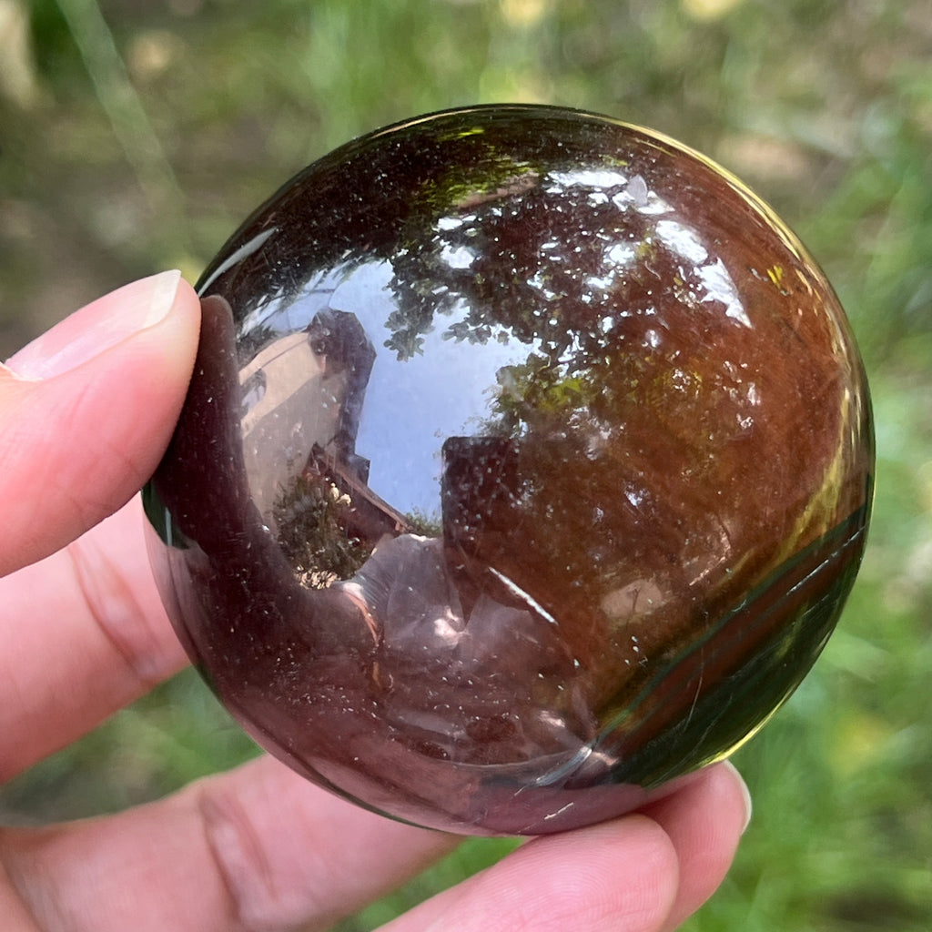 Sfera ochi de tigru rosu model 2, pietre semipretioase - druzy.ro 6 