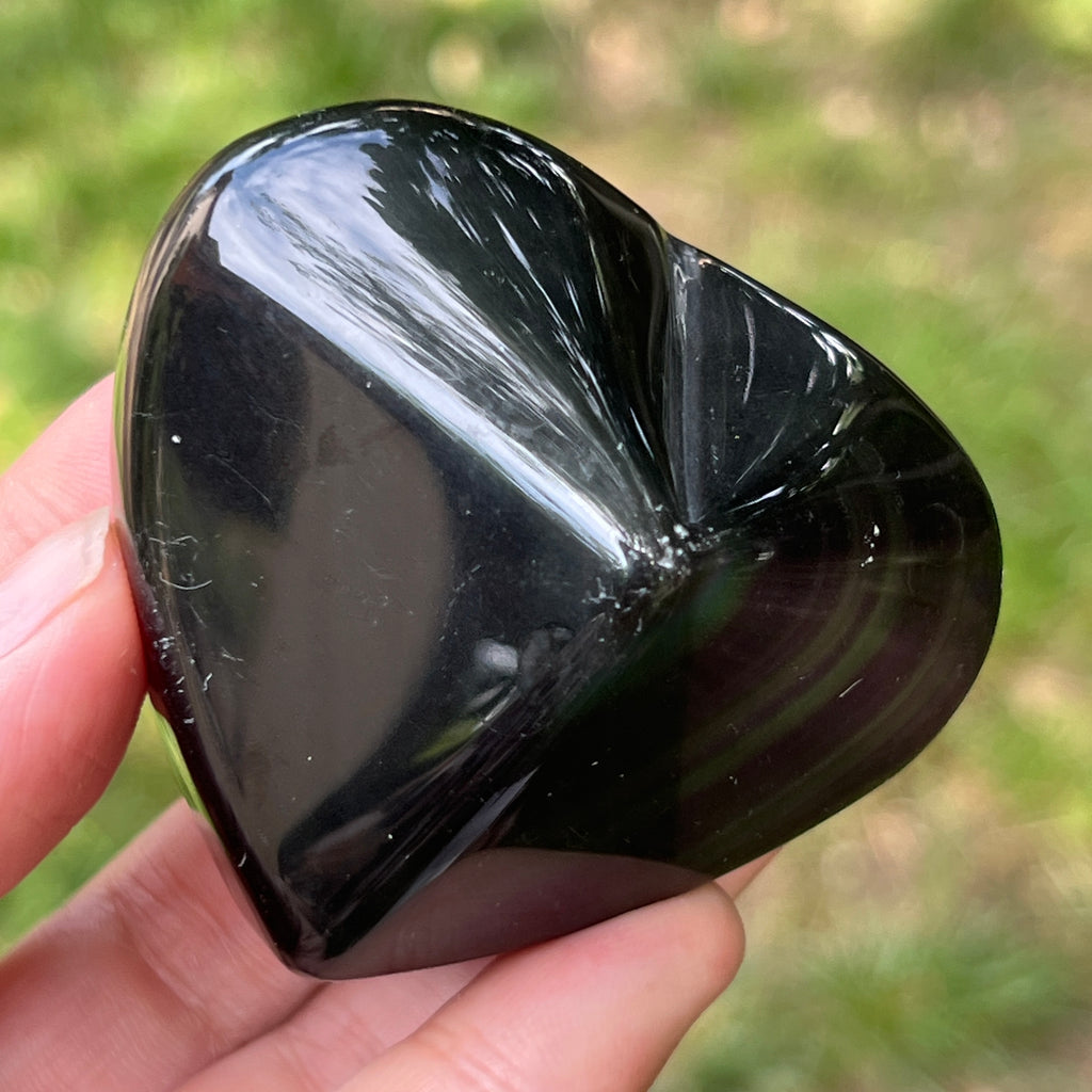 Obsidian curcubeu inima model 4, pietre semipretioase - druzy.ro 2 