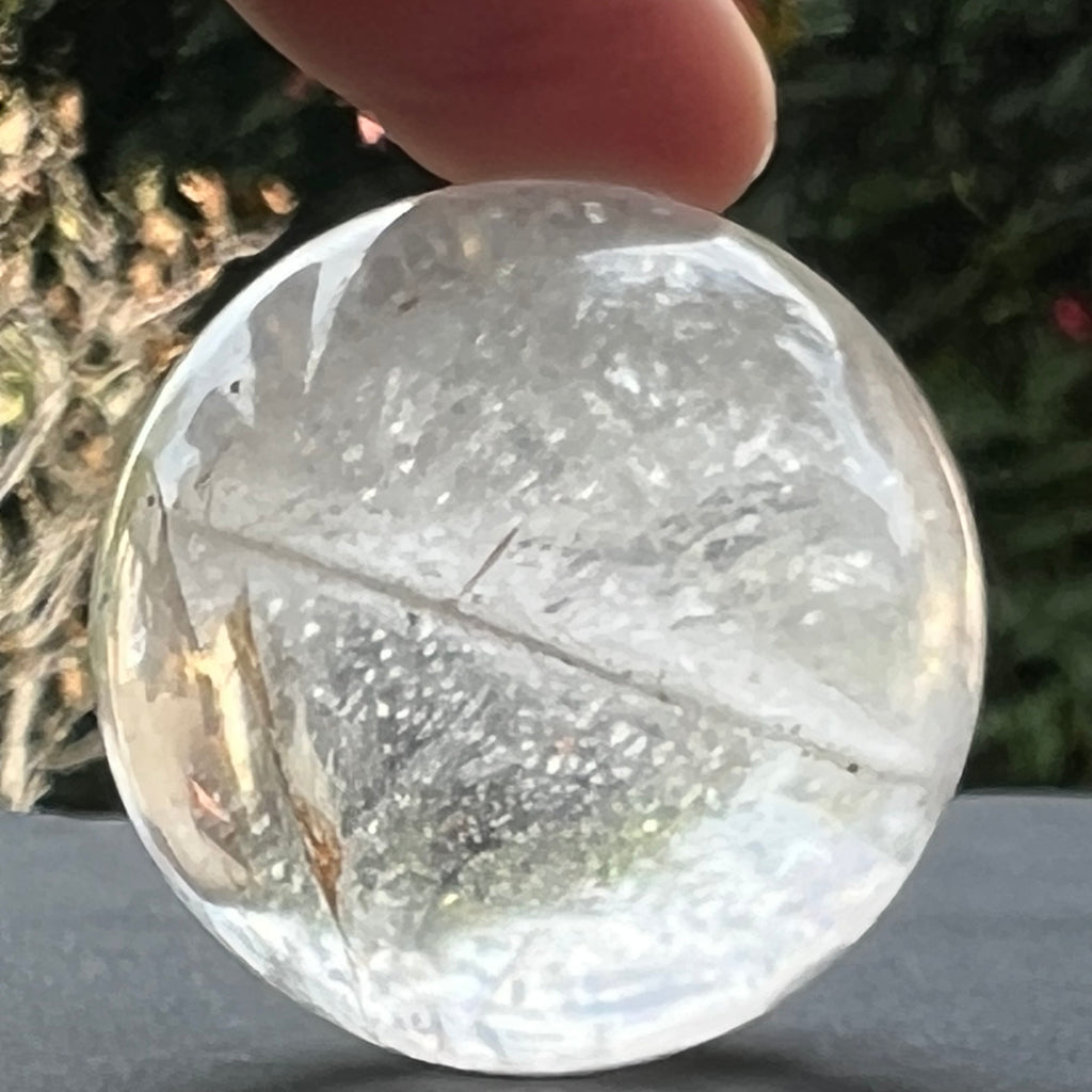 Sfera cuart incolor 3.5 cm / cristal de stanca, glob cristal m2, druzy.ro, cristale 4
