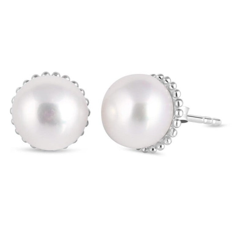 Cercei stud perle albe din argint 7 mm, druzy.ro, pietre semipretioase 2