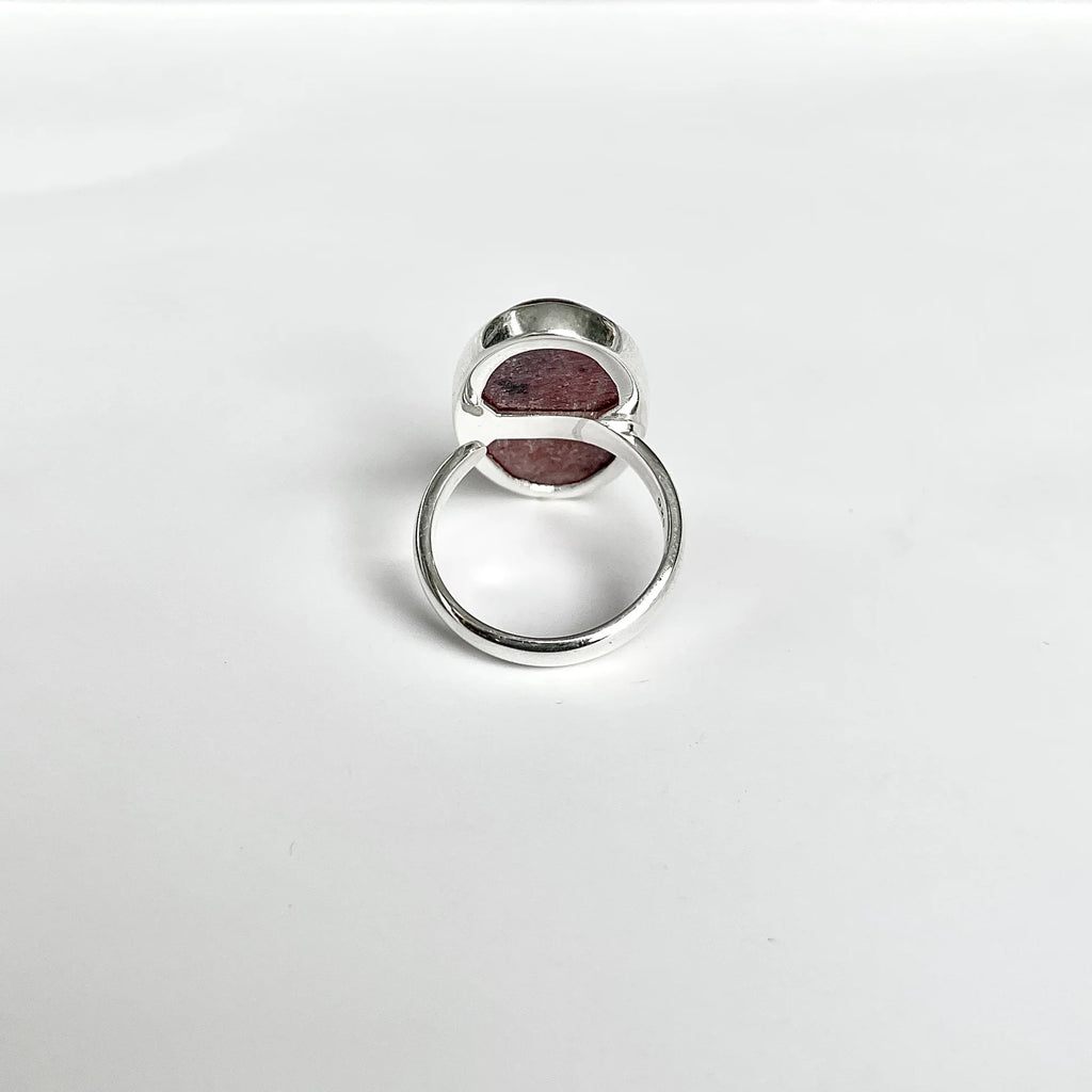 Inel rodonit argint  | Model 2, pietre semipretioase - druzy.ro 3 
