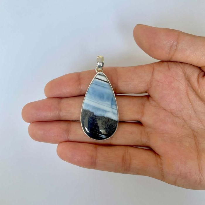 Pandantiv opal albastru din argint | Model 1, pietre semipretioase - druzy.ro 2 