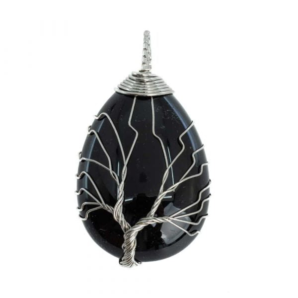 Pandantiv obsidian "Tree of life", pietre semipretioase, DRUZY.RO 3