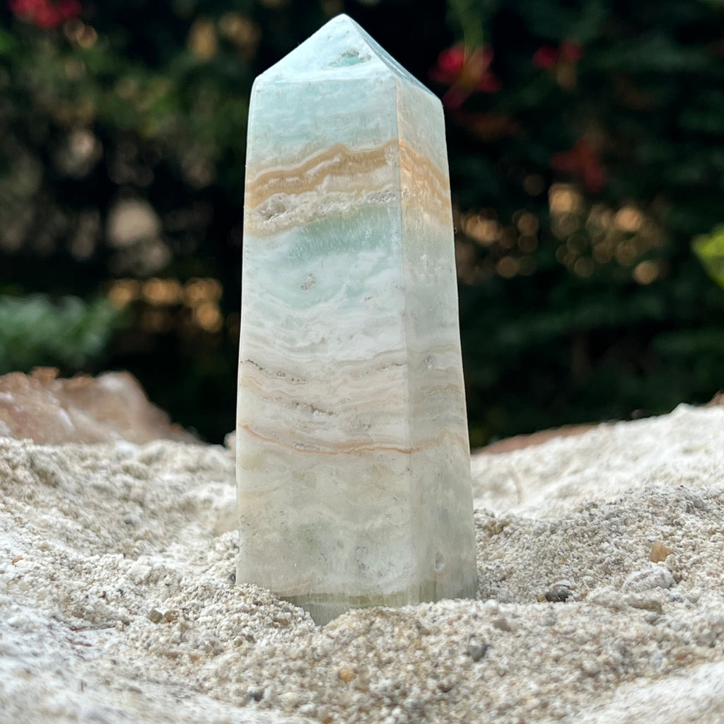 Turn/obelisc calcit albastru caraibe m1, druzy.ro, cristale 1