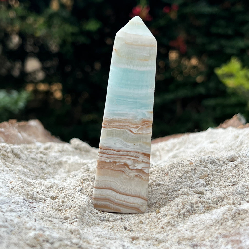 Turn/obelisc calcit albastru caraibe m2, druzy.ro, cristale 2