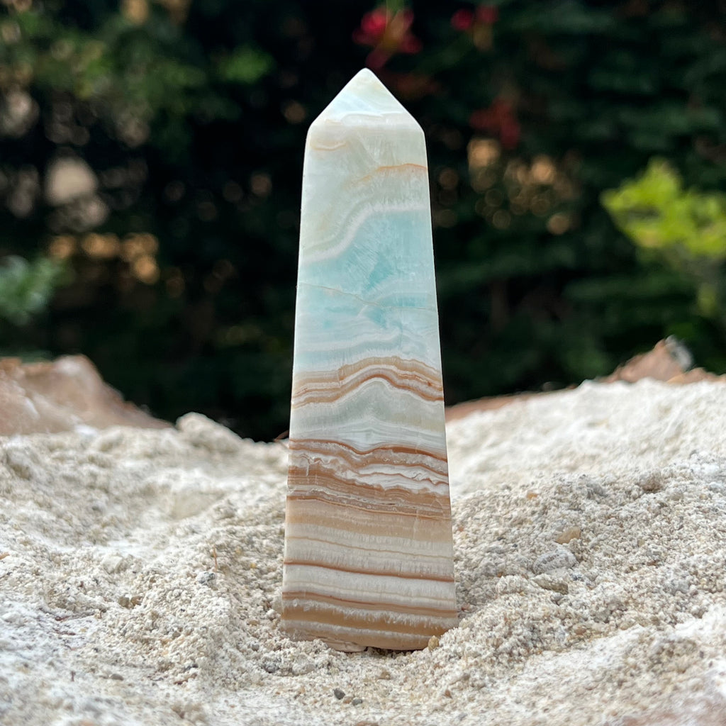 Turn/obelisc calcit albastru caraibe m2, druzy.ro, cristale 1