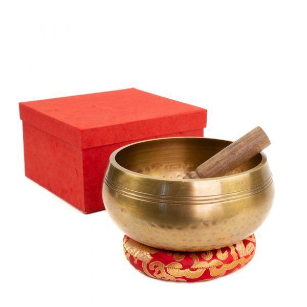 Bol tibetan muzical set cadou, bol auriu 20 cm, druzy.ro, cristale 1