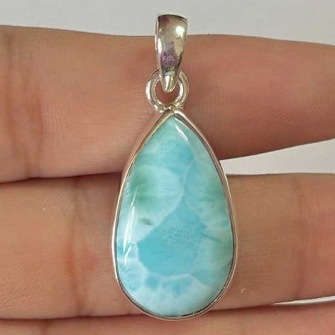 Pandantiv larimar argint | Model 6, pietre semipretioase - druzy.ro 1 