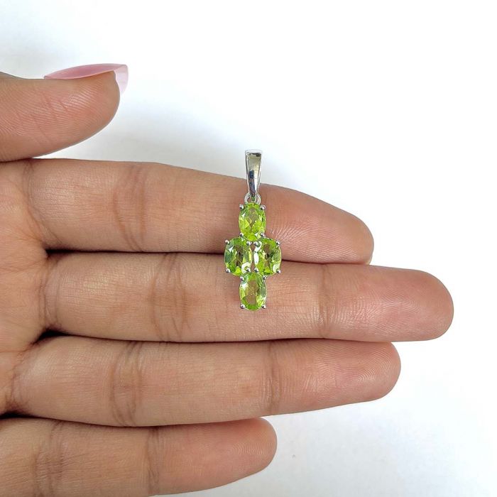Pandantiv peridot din argint | Model 1, pietre semipretioase - druzy.ro 2 