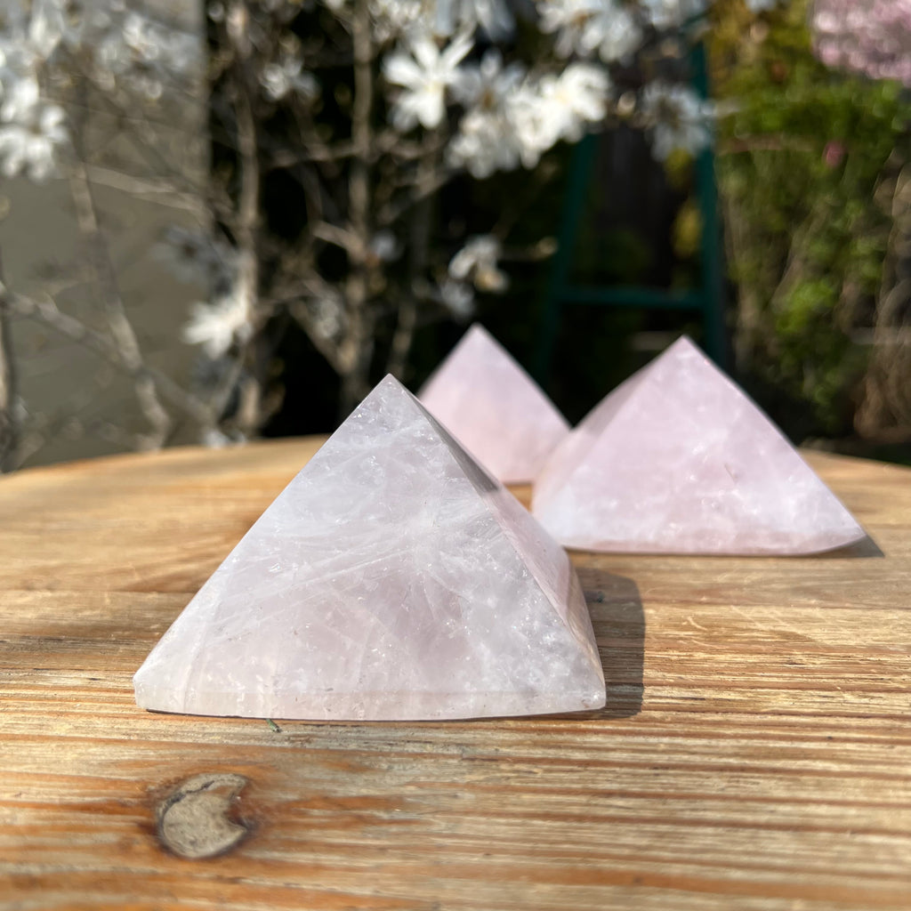 Piramida XL cuart roz, druzy.ro, cristale 4