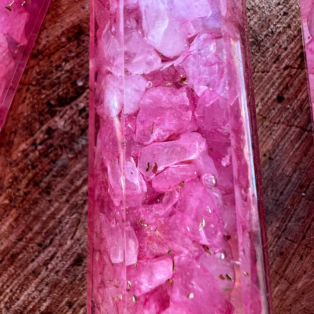 Obelisc orgonit cuart roz 7-8 cm, druzy.ro, cristale 3