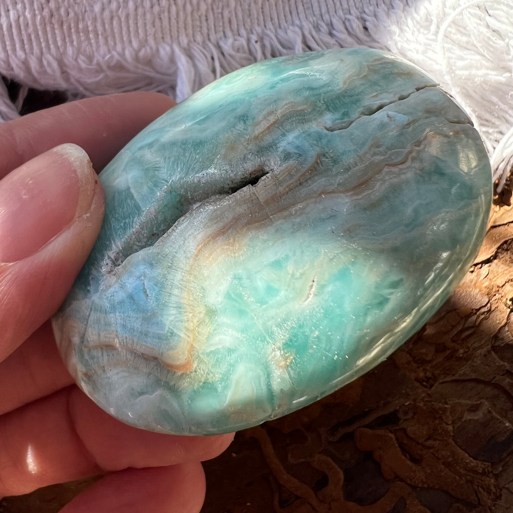 Palmstone aragonit albastru m4, druzy.ro, cristale 3