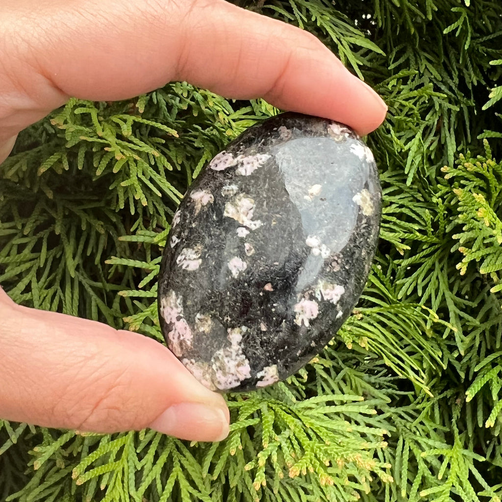 Obsidian zapada palm stone, druzy.ro, cristale 3