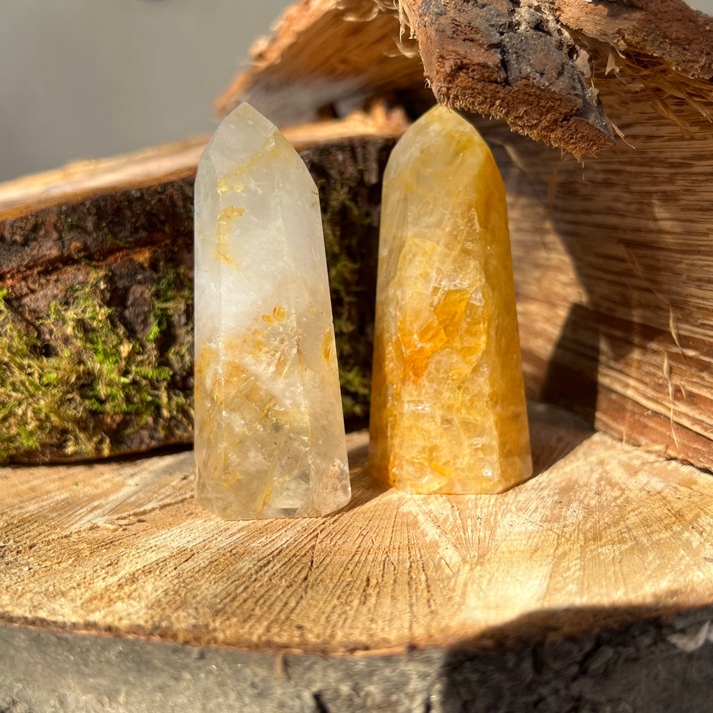 Obelisc golden healer, cuart cu limonit, druzy.ro, cristale 3